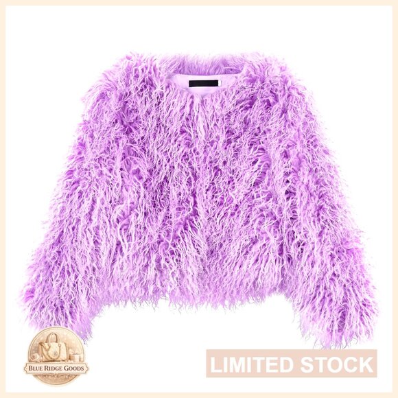 Shaggy Faux Fur Coat Long Sleeve Oversized Winter Outerwear Warm Chic